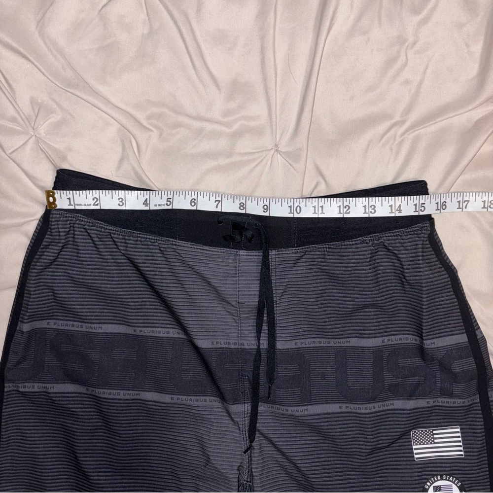 Hurley Men's Black and Gray Striped Board Shorts - Picture 10 of 12